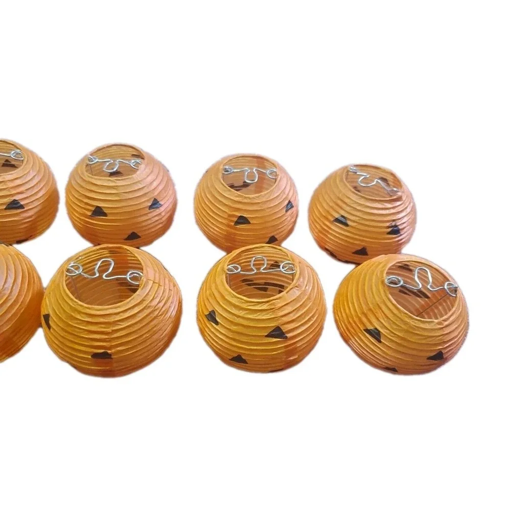 Halloween Pumpkin Paper Lantern Cover For String Lights Jack O Lantern Lot of 10